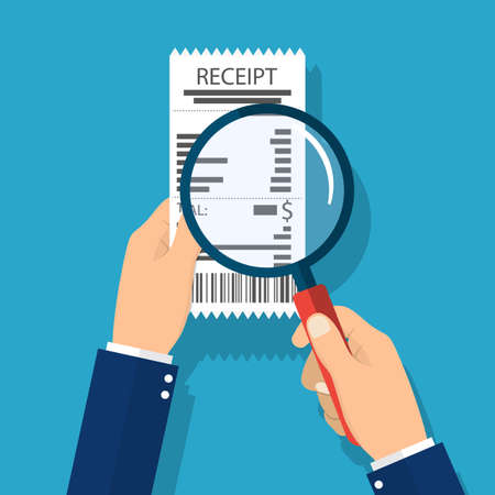 Man holding receipt.のイラスト素材