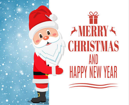 Santa Claus showing merry christmasのイラスト素材