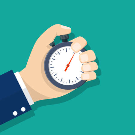Man hand holding stopwatch.のイラスト素材