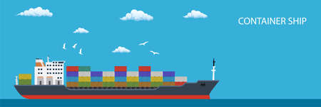 Cargo container ship transports containers