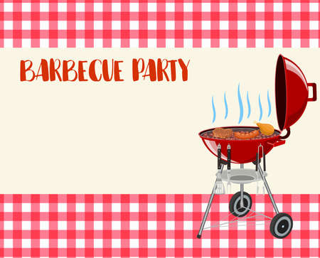 Barbecue party blank invitation.のイラスト素材