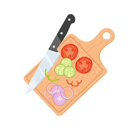 Set of vegetables for saladのイラスト素材