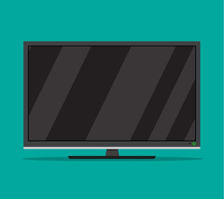 black television screen icon . led monitor display Display wide tv. Vector illustration in flat styleのイラスト素材