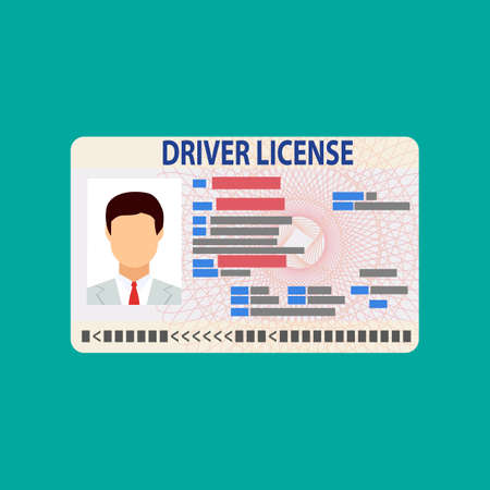 Car driver license identification card with photo.