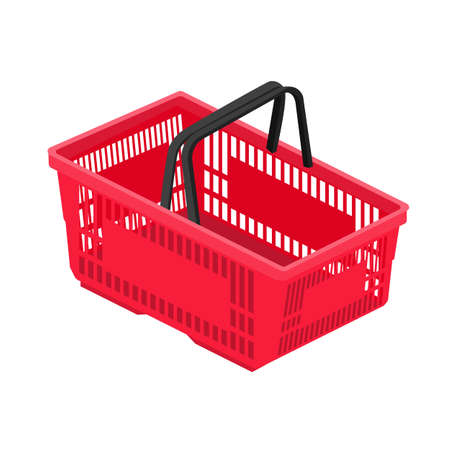 Shopping basket in supermarket and storeのイラスト素材