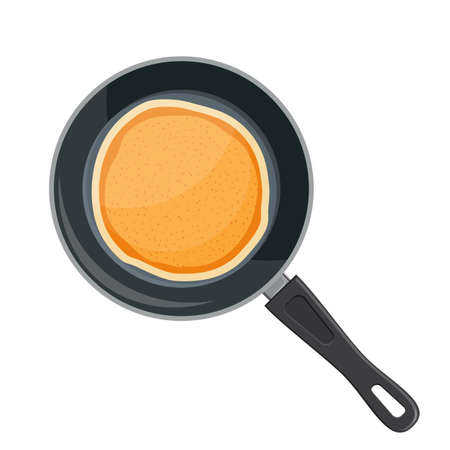 Flying pancakes and frying panのイラスト素材