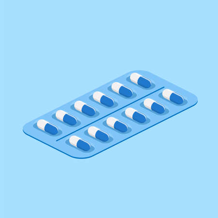 Blister pack of pills.のイラスト素材