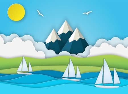 Sea landscape with beachのイラスト素材