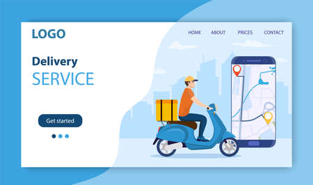 Online delivery service concept,のイラスト素材
