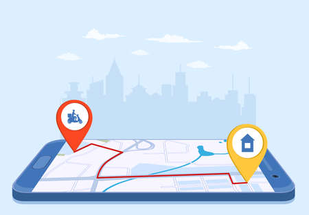 Online delivery service conceptのイラスト素材