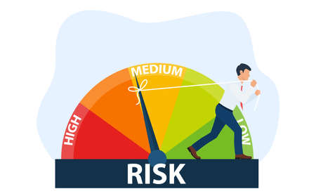 The concept of risk on the speedometerのイラスト素材