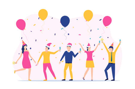 People Celebrating New Yearのイラスト素材