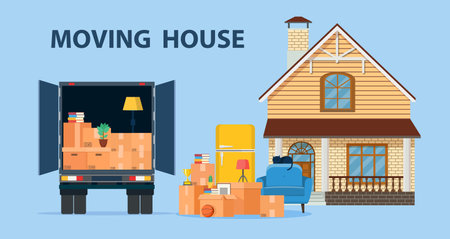 Truck for transportation of goodsのイラスト素材