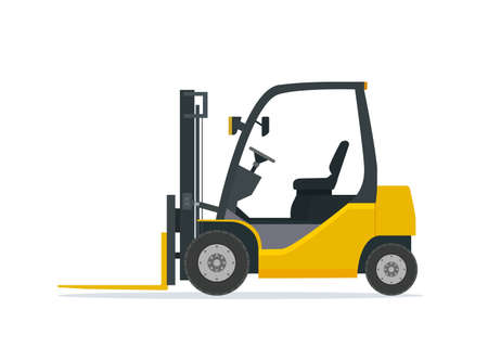 Yellow forklift truckのイラスト素材