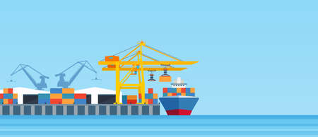 Metropolis cargo seaportのイラスト素材