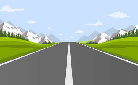 highway drive with beautiful landscape.のイラスト素材