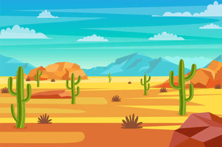 desert landscape illustrationのイラスト素材