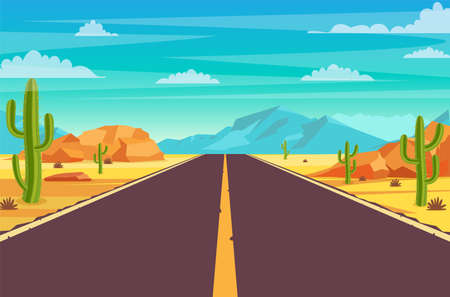 Road in desertのイラスト素材