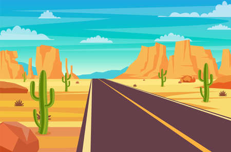 Road in desertのイラスト素材