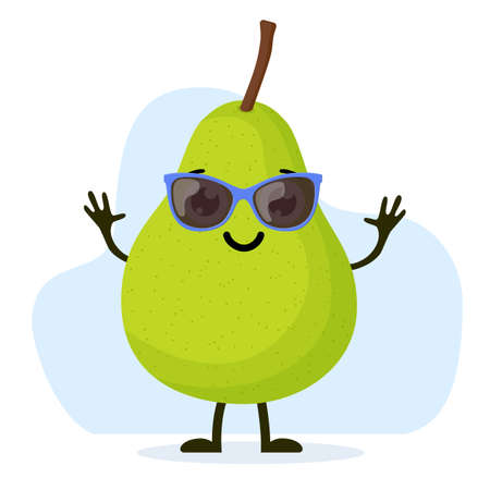 Cute and funny pear characterのイラスト素材