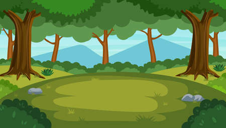 Cartoon forest background,のイラスト素材