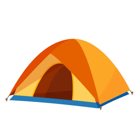 Tent camping in outdoor travelのイラスト素材