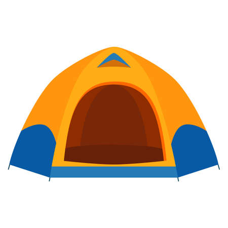 Tent camping in outdoor travelのイラスト素材