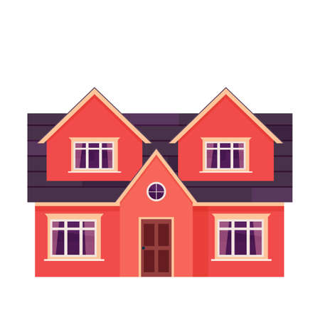 cute cartoon houseのイラスト素材