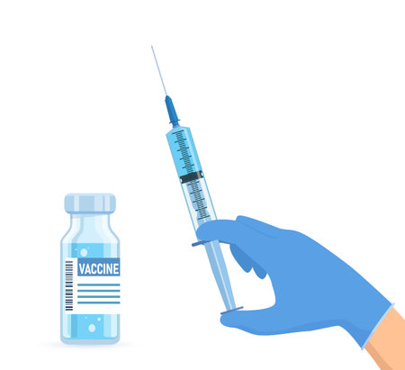 Ampoule and syringe with medicament.のイラスト素材