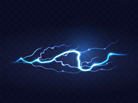 Abstract Blue Lightning on Black Background.のイラスト素材