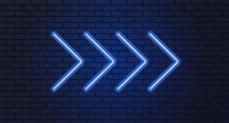 Neon arrow lamp wall signのイラスト素材