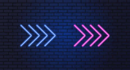 Neon arrow lamp wall signのイラスト素材