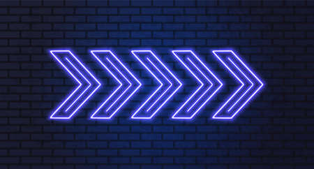 Neon arrow lamp wall signのイラスト素材