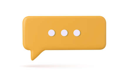 3d Chat bubble rendering. 3d speak bubble. Chatting box, message box. 3D Web. Social network communication concept. Vector illustrationのイラスト素材