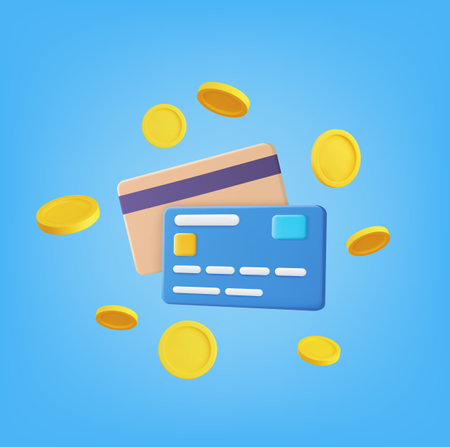 3d render Credit cardのイラスト素材