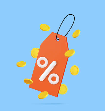 price tag with percentage sign.のイラスト素材