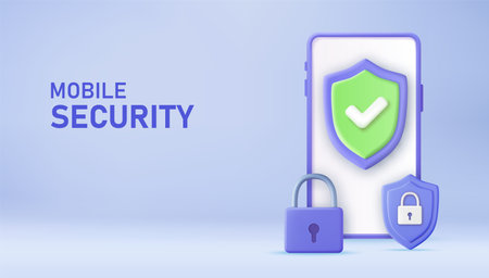 3d rendering concept security systemのイラスト素材