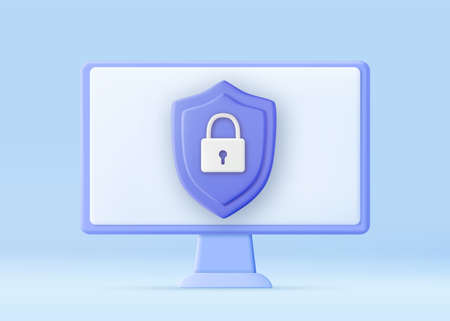 3D Cyber security technology mechanism concept.のイラスト素材