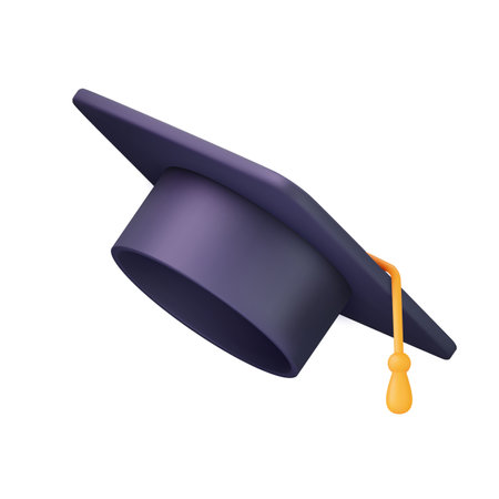 3d Graduation cap icon.のイラスト素材