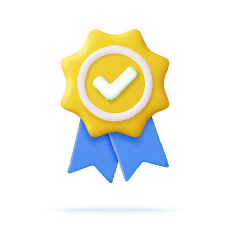 3d Winner medal with ribbon.のイラスト素材