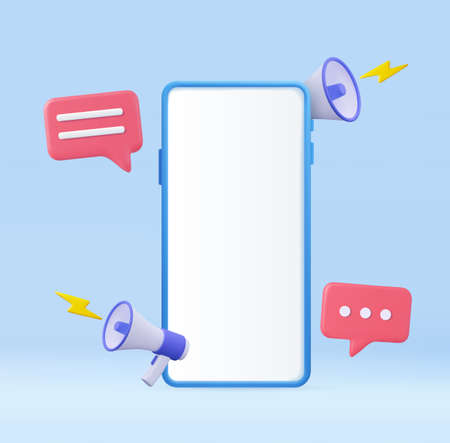 3d Phone screen and loudspeakerのイラスト素材