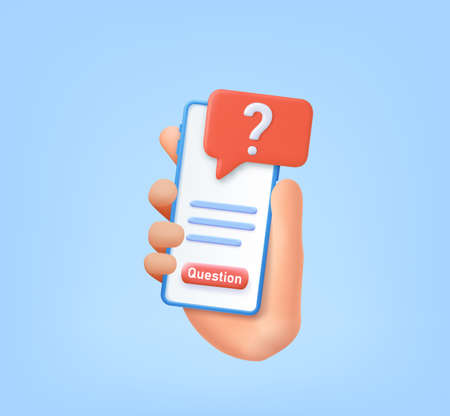 3d written questions with a choice of answers,のイラスト素材