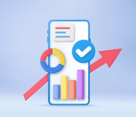 3D SEO Optimization, stock trading,のイラスト素材