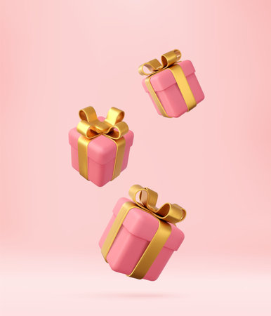 3d white gift boxesのイラスト素材