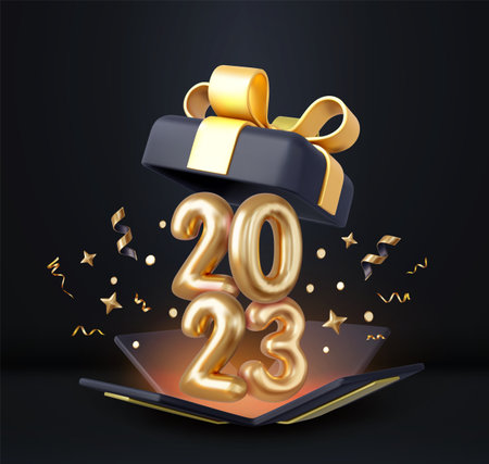 3d Happy New Year 2023.