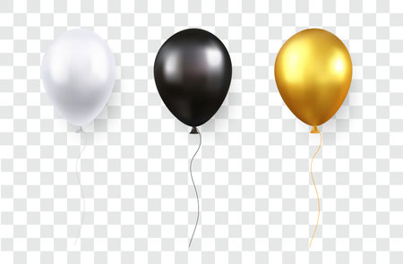 Balloon set isolated on transparent background.