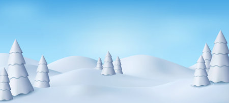 3d Natural Winter Christmas backgroundのイラスト素材