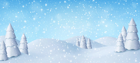 3d Natural Winter Christmas backgroundのイラスト素材