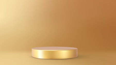 3d Shiny white round pedestal podium.のイラスト素材