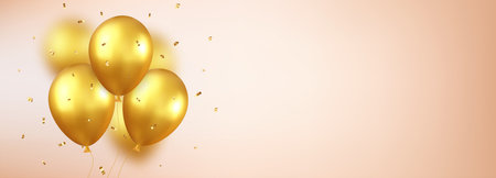 3d balloons with ribbon.のイラスト素材